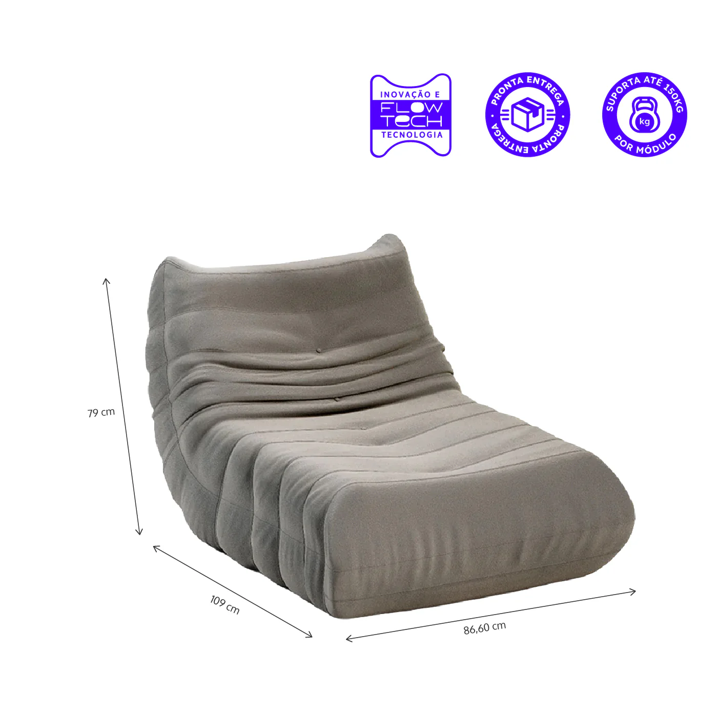 Poltrona Liv Boucle - Cinza - Image 3