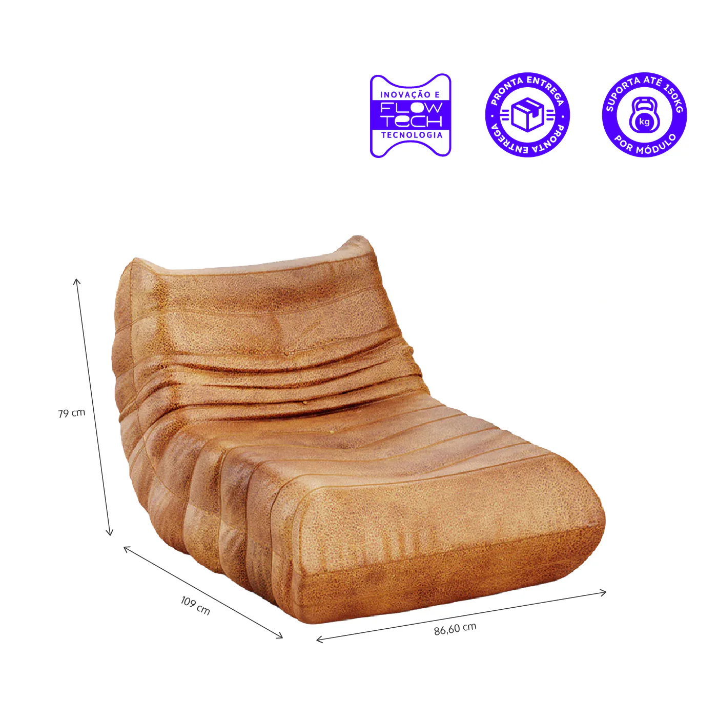 Poltrona Liv - Poli-Couro - Marrom - Image 3