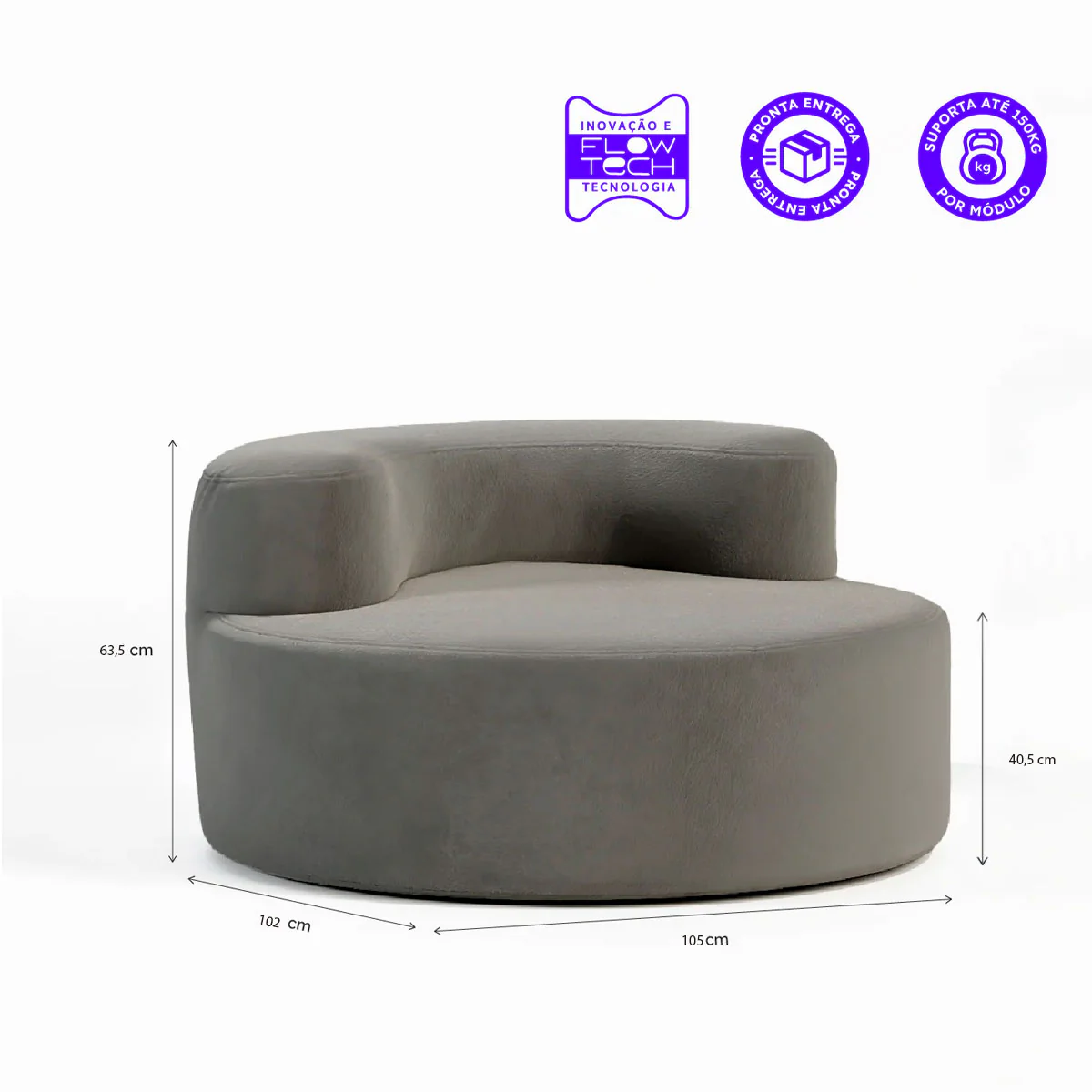 Poltrona Luna Boucle  - Cinza - Image 5