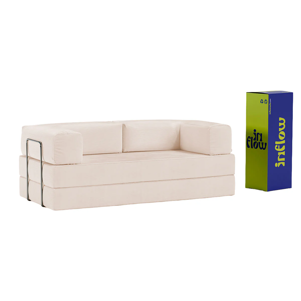 Sofá-Cama Flowin Cotelê - Bege - Image 6