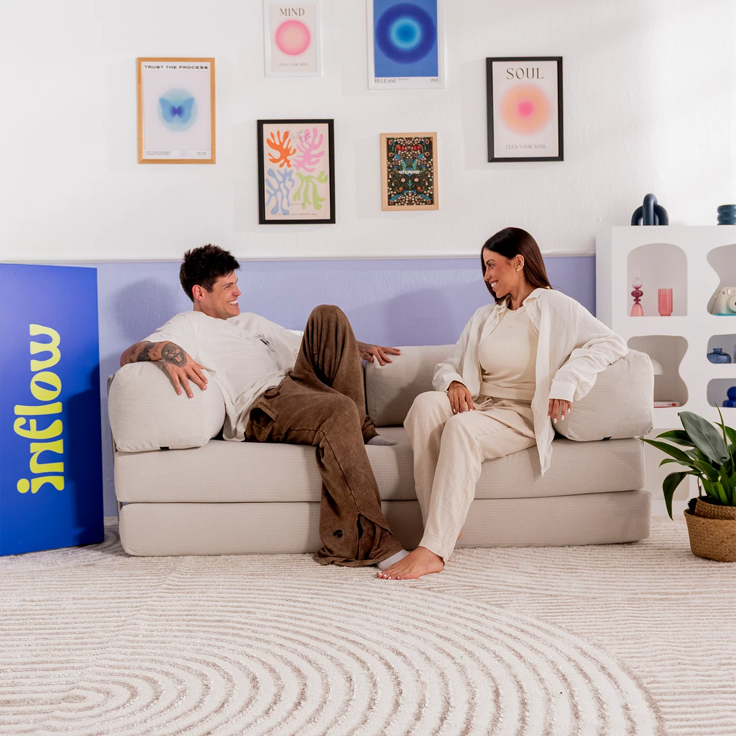 Sofá-Cama Flowin Cotelê - Bege - Image 8