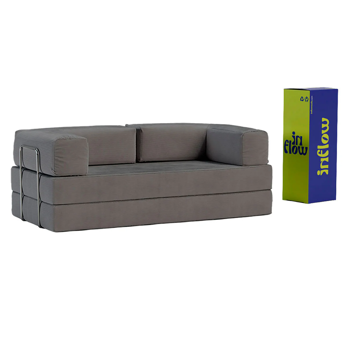 Sofá-Cama Flowin Cotelê - Cinza - Image 6