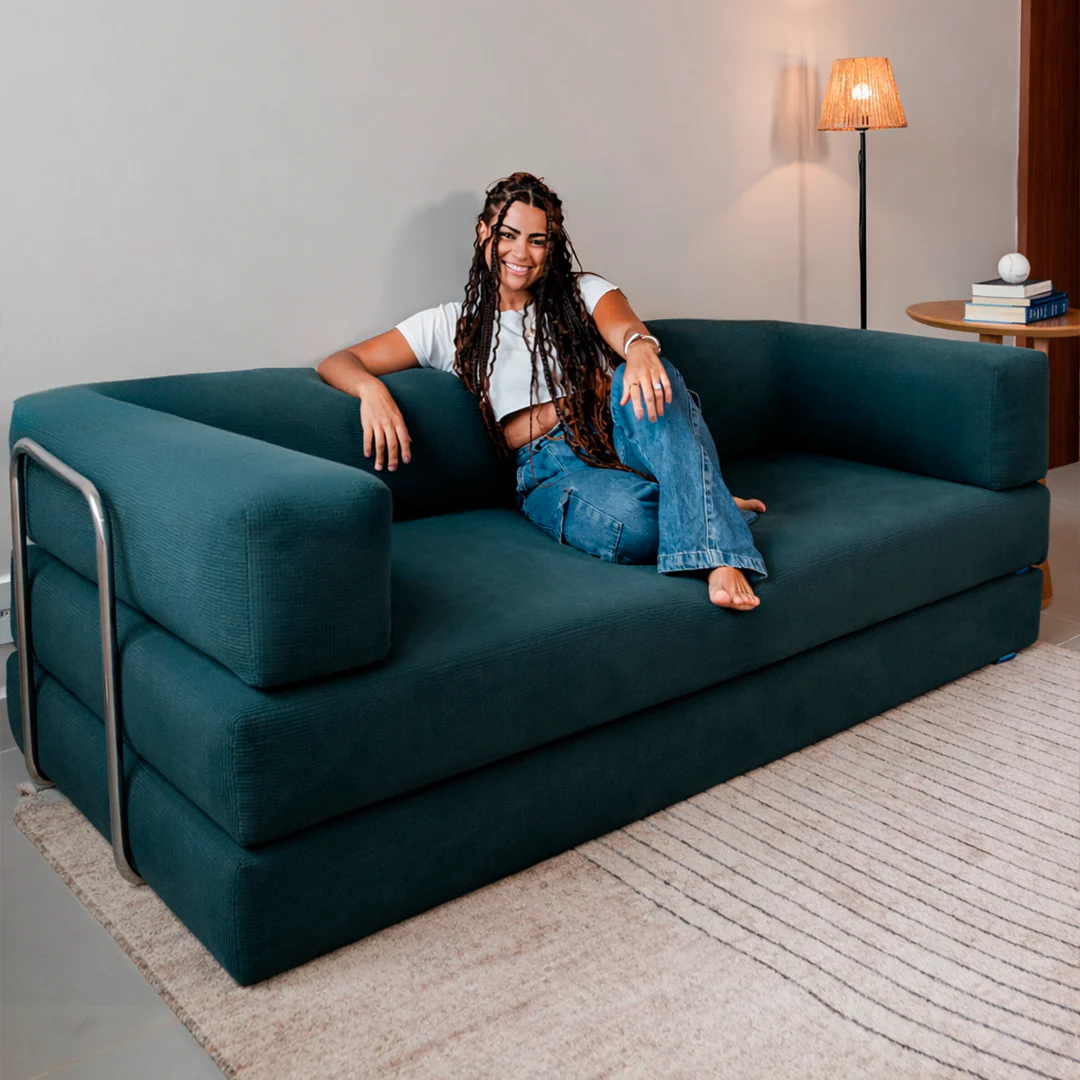 Sofá-Cama Flowin Cotelê - Verde Musgo - Image 7