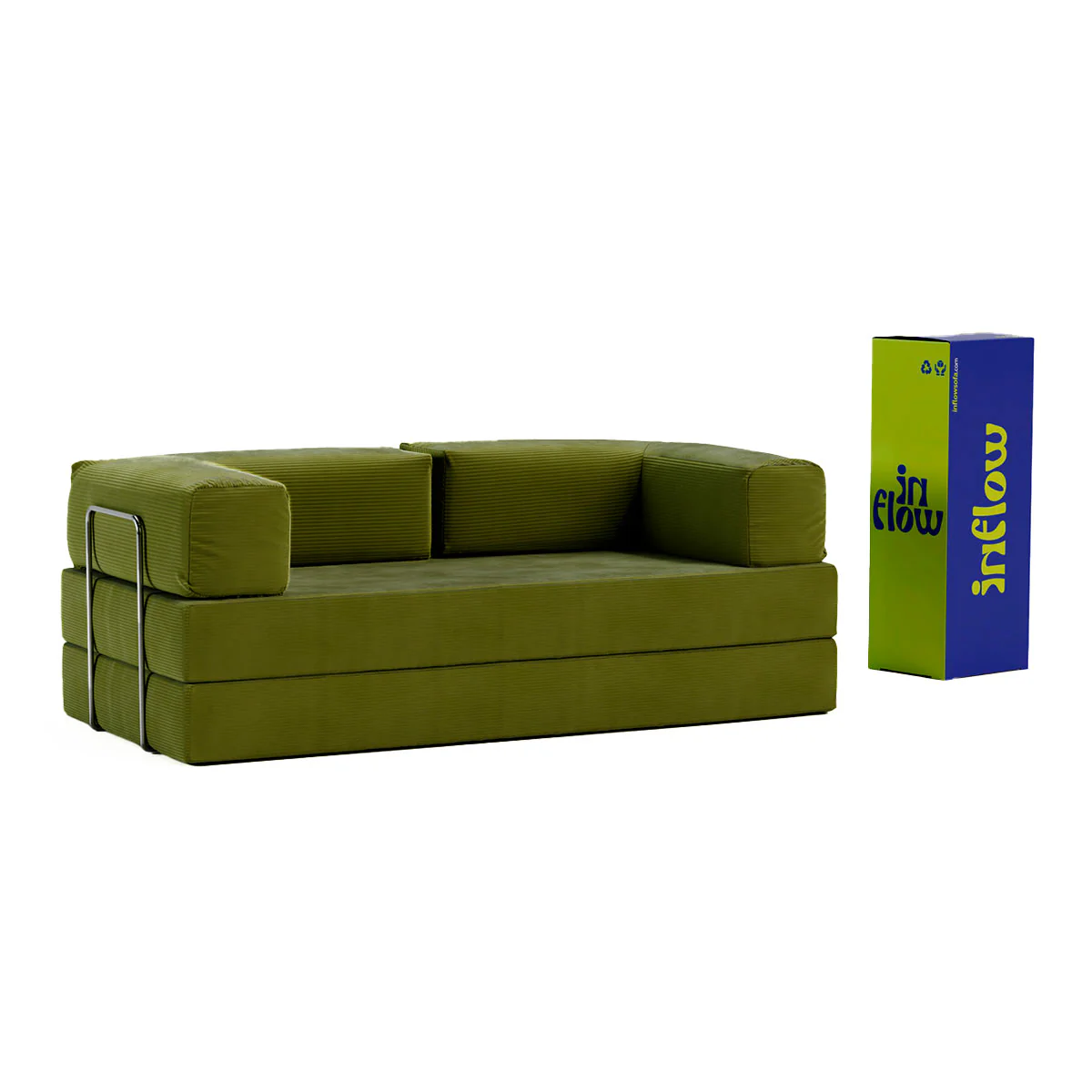 Sofá-Cama Flowin Cotelê - Verde Oliva - Image 4