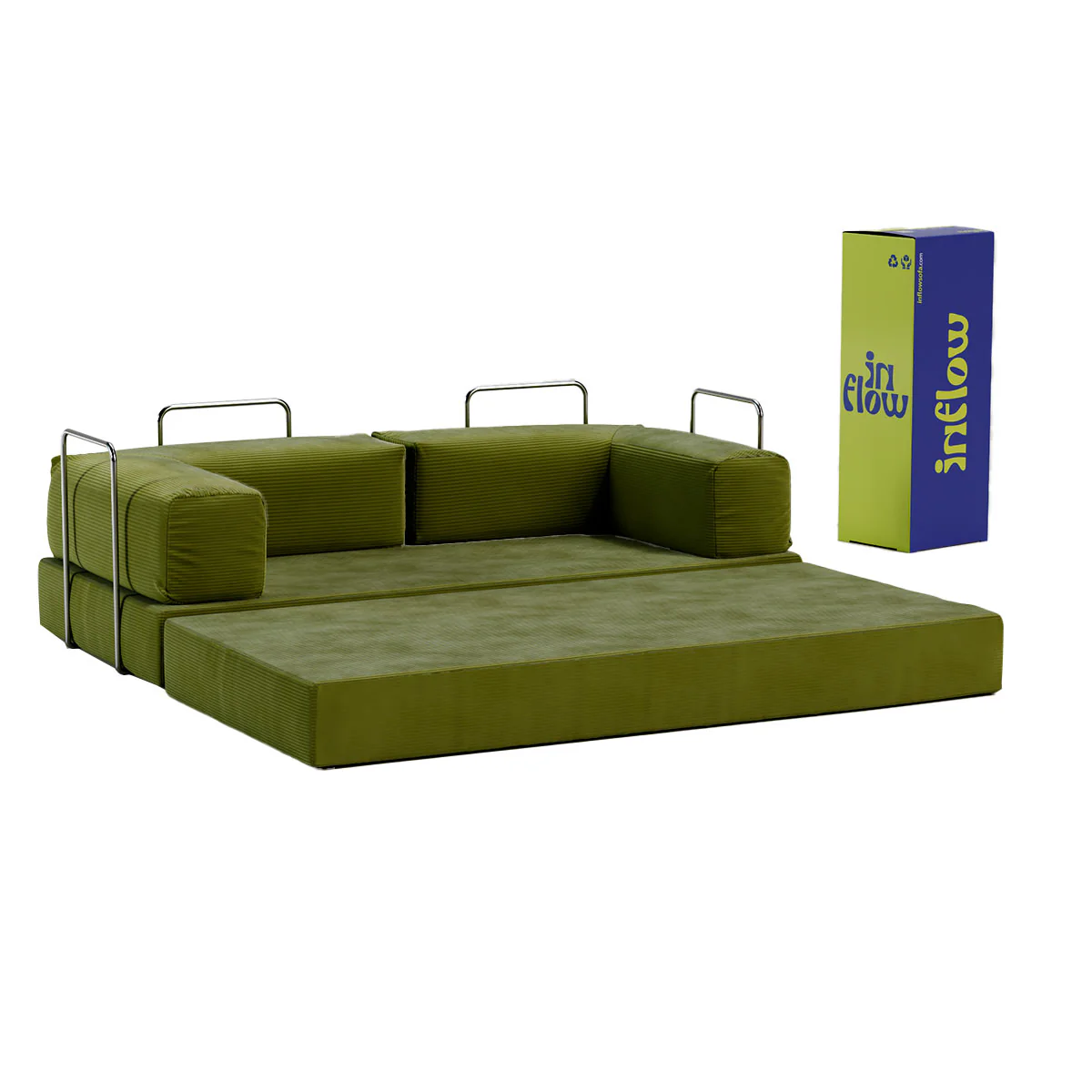 Sofá-Cama Flowin Cotelê - Verde Oliva - Image 5