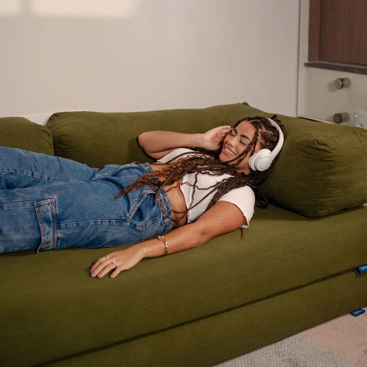 Sofá-Cama Flowin Cotelê - Verde Oliva - Image 8