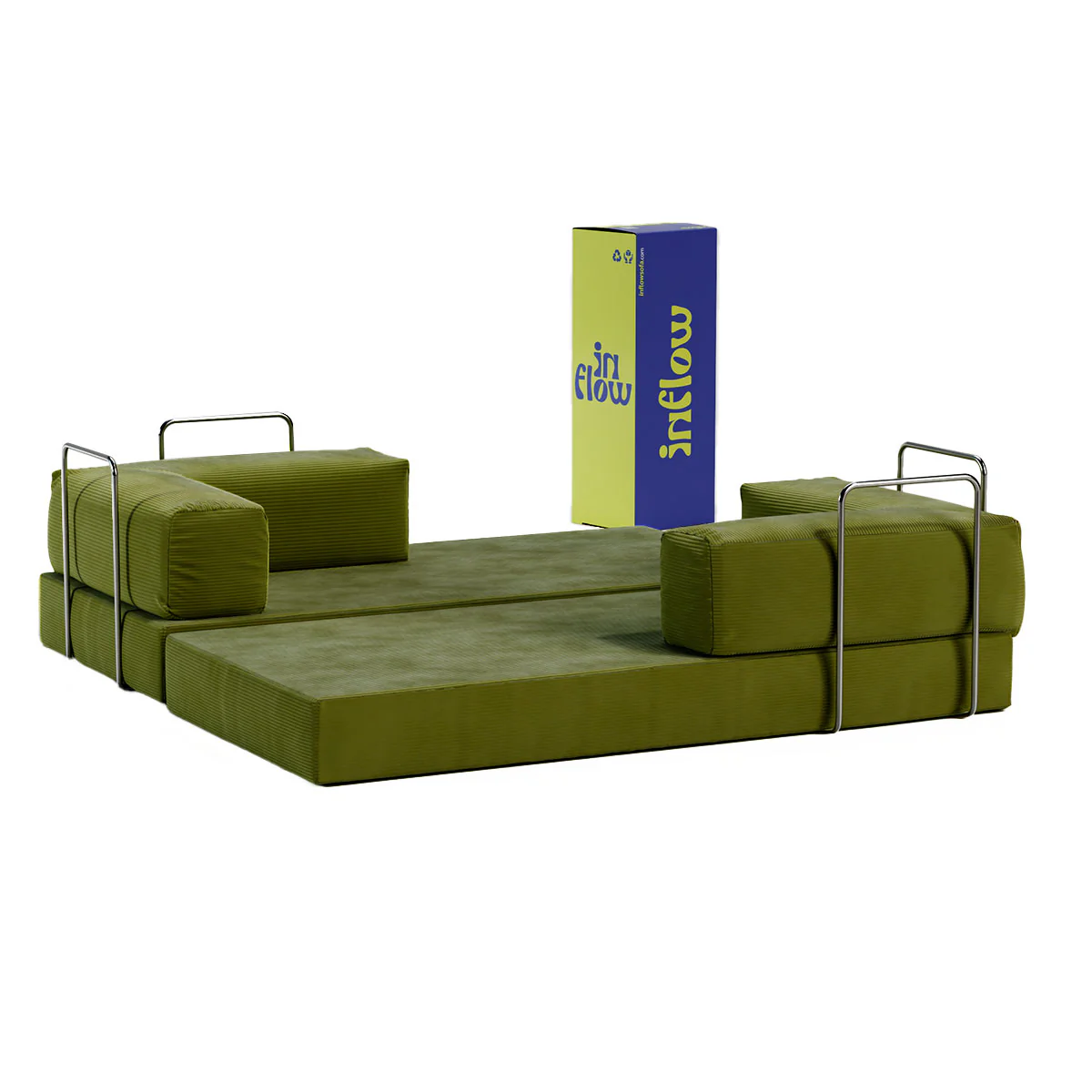 Sofá-Cama Flowin Cotelê - Verde Oliva - Image 9