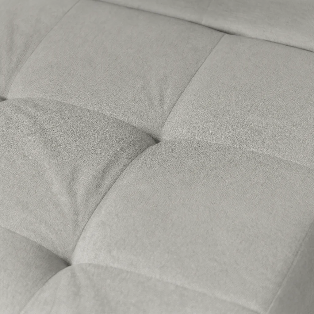 Sofá Modular Boucle Cinza - 2 Lugares - 1 Canto com Apoio de Pé - Image 7