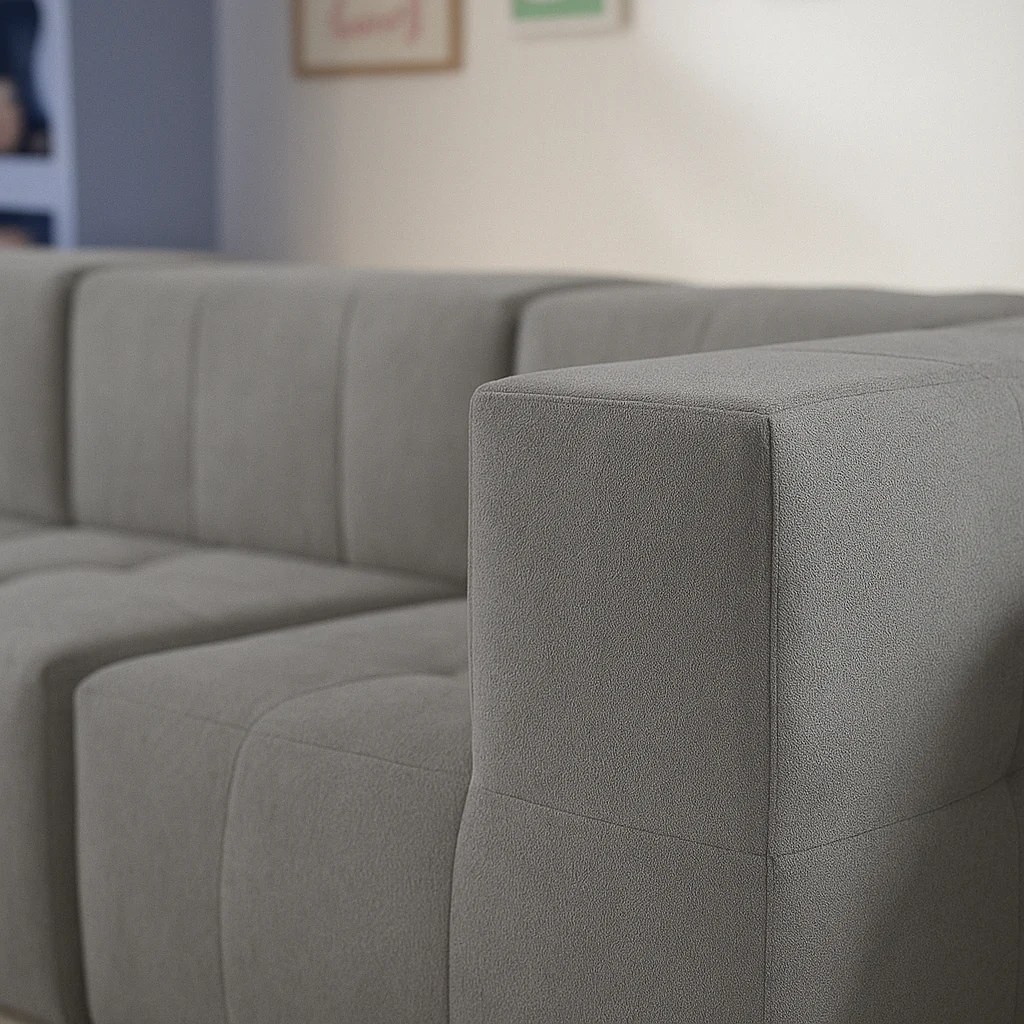 Sofá Modular Boucle Cinza - 3 Lugares - 1 Canto - Image 5