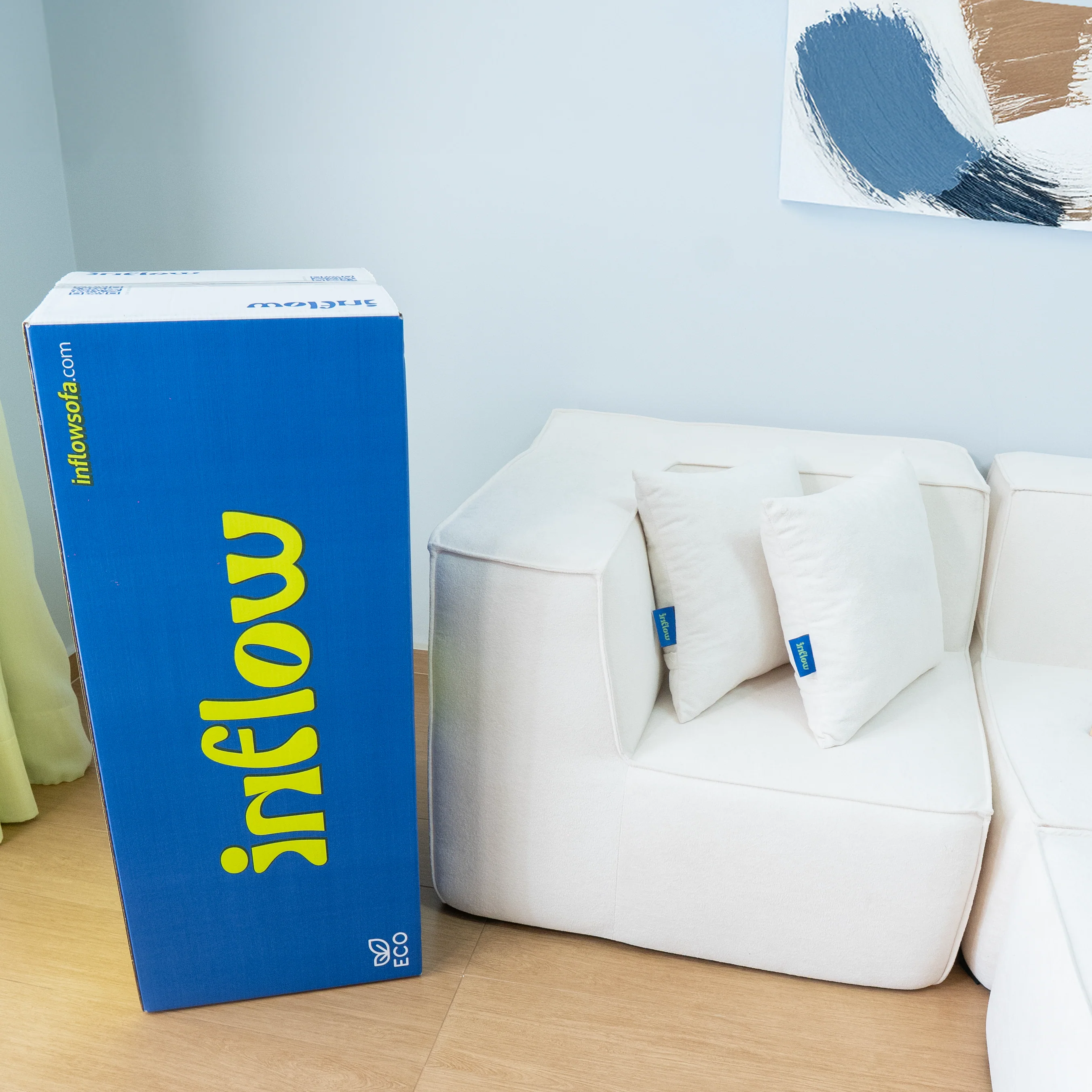 Sofá Modular Flow Boucle Bege - 2 Lugares - 2 Cantos com Apoio de Pé - Image 5