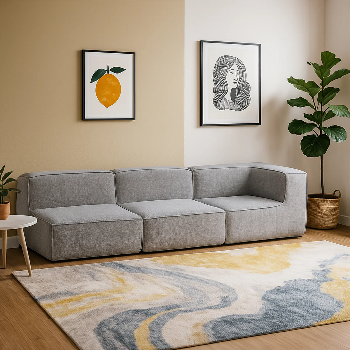 Sofá Modular Flow Boucle Cinza - 3 Lugares - 1 Canto - Image 4