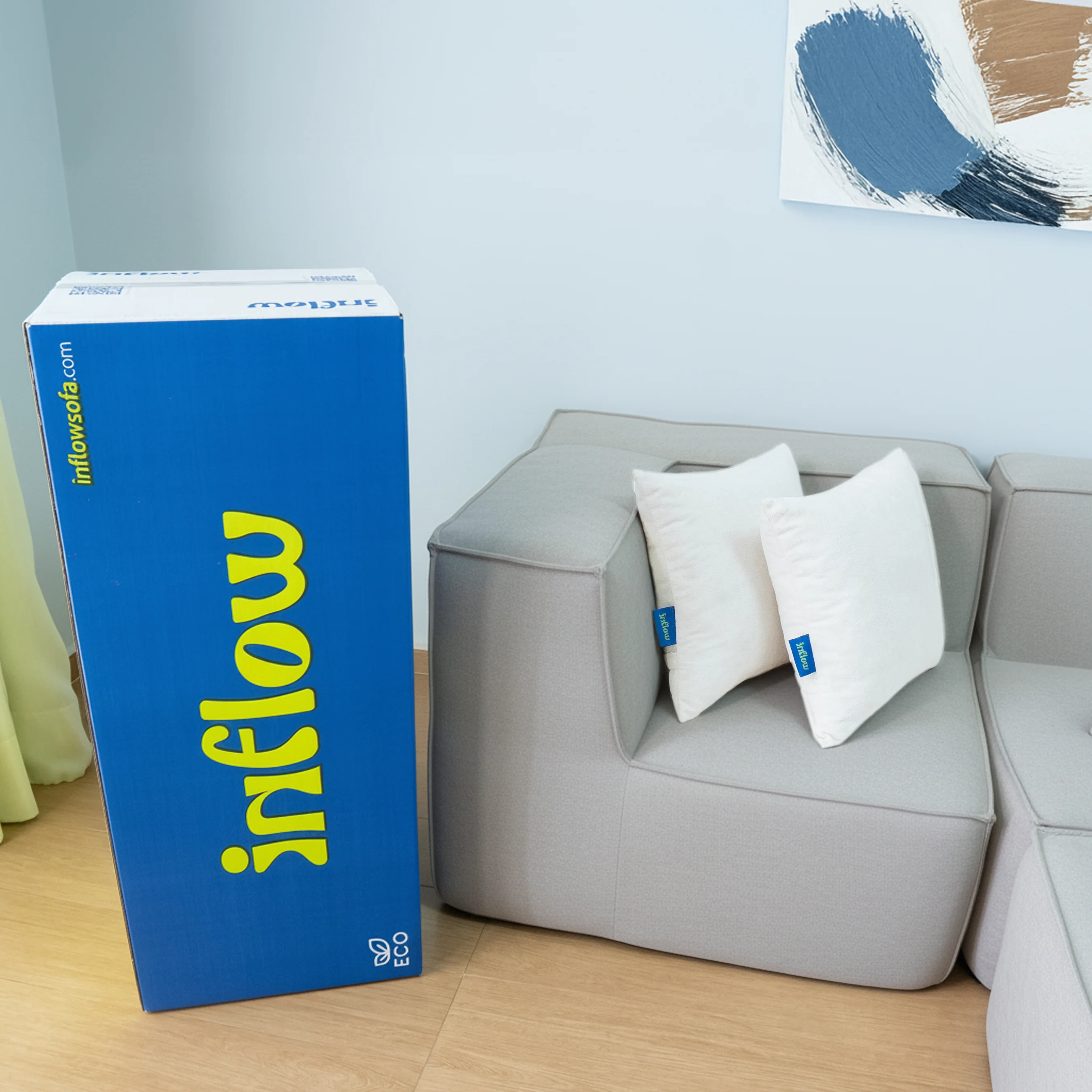 Sofá Modular Flow Boucle Cinza - 3 Lugares - 2 Cantos com 2 Apoio de Pé - Image 5